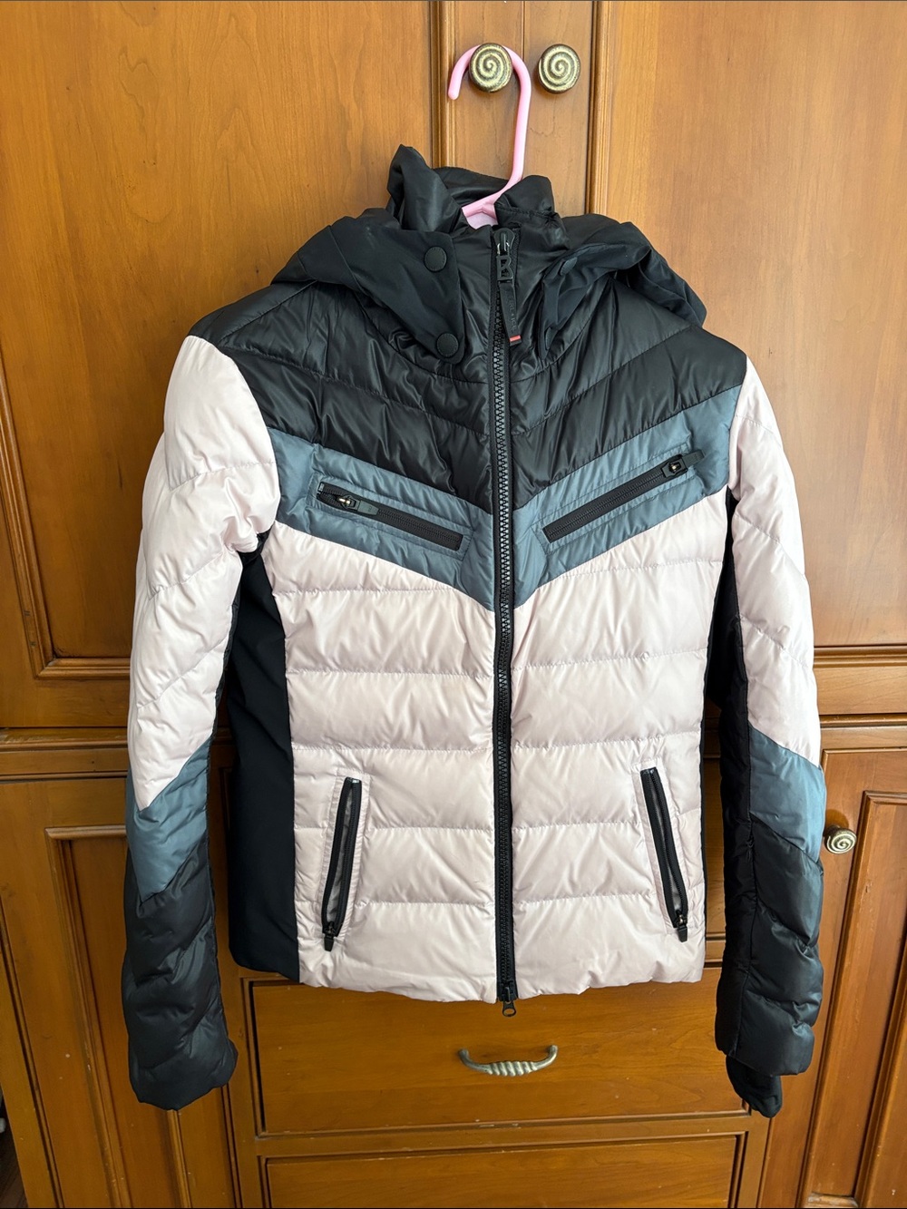 Bogner Pink, Black & Gray Puffer Ski Jacket